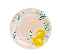 Talking Tables 12 Assiettes en Papier pour Fêtes Estivales avec Design Citrus Lemon, Assiettes Jetables pour Pique-nique BBQ 23cm