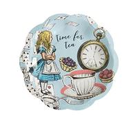 Talking Tables 12 Petites Assiettes Bleues Alice au Pays des Merveilles Bord Festonné Chapelier Fou Goûter Fête des Mères Baby Shower Mariage 17cm