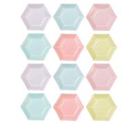 Talking Tables Lot de 12 Assiettes en Papier Jetables (18 cm) Couleurs Pastels en Forme d'Hexagone, Fête d'Anniversaire, Baby Shower, Mariage