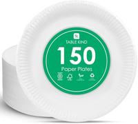 Talking Tables 150 assiettes en carton blanc jetables pour anniversaire, fournitures de restauration, 22 cm