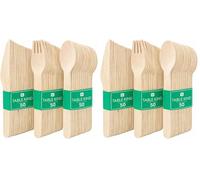 Talking Tables 150 x Ensemble De Couverts En Bois Couteaux Fourchettes Cuillères Pour Fêtes D'Anniversaire Camping Pique-Niques, Barbecues, Noël, Ustensiles De Restauration 16 cm (Lot de 2)