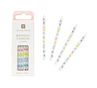 Talking Tables 16 Bougies d'Anniversaire Florales Pastel Cake Toppers - Décoration Gâteau Filles - Sans Plastique - Printemps Pâques - 15cm