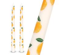 Talking Tables 2 x Bougies Effilées Design Citrons 23 cm - Bougies Décoratives Centre de Table, Non Parfumées, Emballage Recyclable