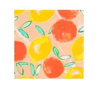 Talking Tables 20 Serviettes en Papier Citrus Jetables Tropicales Colorées pour Fêtes Estivales Pique-Niques Repas en Plein Air 33cm Design Citron Orange