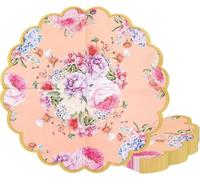 Talking Tables 20 x Serviettes à fleurs pour goûter, décorations de table de Pâques, fête des mères, baby shower, Bridgerton, mariage, anniversaire de mariage, gamme Truly Scrumptious, rose, 33 cm