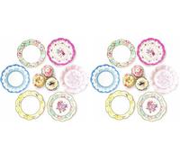 Talking Tables 24 x Assiettes Jetables Fleuries - Vaisselle Vintage avec Bord Festonné, Assiettes Jetables Anniversaire ou Party du thé, fête prénatale, Bridgerton, Assiettes Carton Mariage - 17,5 cm