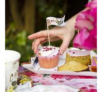 Talking Tables 24x Drapeaux Alimentaires Floraux sur Bâtonnets - Fanions Canapé Buffet, Toppers Gâteaux, Picks Apéritif, Afternoon Tea, Anniversaire