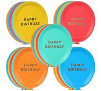Talking Tables 25 x assiettes en papier en forme de ballon pour les fêtes d'anniversaire d'enfants en rouge, vert, orange, jaune et bleu - parfait pour célébrer avec style !