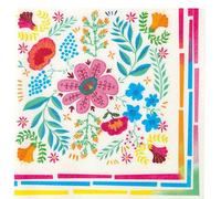 Talking Tables 50x Serviettes en Papier Boho Florales Colorées | Jetables pour Repas d'Été, BBQ, Pique-nique, Anniversaire Enfants, Fête Encanto, Festival, Découpage