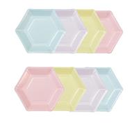 Talking Tables 8 Grandes Assiettes Hexagonales en Papier Pastel 26 cm - Vaisselle Jetable Fête Anniversaire Enfants, Baby Shower, Licorne, Pique-nique