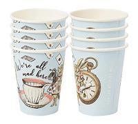 Talking Tables 8 tasses Alice au pays des merveilles | Vaisselle jetable recyclable pour les fournitures de thé du Chapelier fou anniversaire, thés de l'après-midi, fête des mères