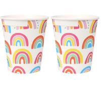 Talking Tables 8 x Gobelets en Papier Arc-en-Ciel - Vaisselle de Fête pour Enfants, 1er Anniversaire & Baby Shower, Recyclable, 250 ml (Lot de 2)