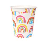 Talking Tables 8 x Gobelets en Papier Arc-en-Ciel - Vaisselle de Fête pour Enfants, 1er Anniversaire & Baby Shower, Recyclable, 250 ml