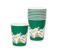 Talking Tables 8 x Gobelets Football - Gobelets en Papier Jetables Recyclables pour Fête Enfants Anniversaire Coupe du Monde Euro Célébrations Design Vert 250 ml