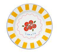 Talking Tables Assiette en Émail Faite Main 25cm Design Tomate - Légère, Durable, Repas Plein Air, Camping, Pique-nique - Vaisselle Été