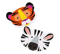 Talking Tables Assiettes Animaux Fête, 12 Pièces Assiettes Visage Zoo Anniversaire pour Enfants