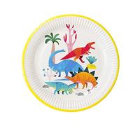 Talking Tables Assiettes en papier dinosaure - Sans plastique ! Idéal pour les fêtes d'anniversaire de filles ou de garçons, baby shower Robuste Lot de 8, Dinoplates