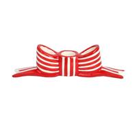 Talking Tables Bougeoir Ceramique Noel en Forme de Noeud Rouge et Blanc - Centre de Table Festif, Rayures Candy Cane, Porte Bougie Conique, Decoration Maison