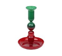 Talking Tables Bougeoir en Verre Rouge et Vert, Chandelier Conique Decoratif, Decoration Table Noel Elegante, Ornement Salon, Support Bougie Festif