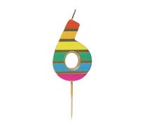 Talking Tables Bougie d'Anniversaire Chiffre 6 Arc-en-Ciel pour Gâteaux Décoration Bougies Numériques Qualité Premium Fête Anniversaire Âge Milestone Hauteur 5,5 cm Emballage Recyclé