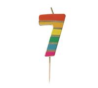 Talking Tables Bougie d'Anniversaire Chiffre 7 Arc-en-Ciel pour Gâteaux Décoration Bougies Numériques Qualité Premium Anniversaire Âge Milestone Hauteur 5,5 cm Emballage Recyclé