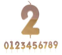 Talking Tables Bougie Numéro 2 Or Décoration de gâteau qualité supérieure pour enfants, adultes, 21e fête, anniversaire, ROSE/GOLD BDAY-CANDLE-GD-RO-2