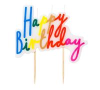 Talking Tables Bougies d'Anniversaire Happy Birthday Arc-en-Ciel - Décoration Gâteau Colorée, Unisexe, Enfants & Adultes, 8 cm x 10 cm