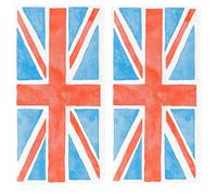Talking Tables BRITNAPKINS Lot de 28 serviettes jetables en papier Motif Union Jack King Charles Coronation Décorations de table Rouge/blanc/bleu