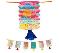 Talking Tables - Guirlande de Lanternes en Papier 3m - Décorations Bohème pour Anniversaire et Fête - Multicolore 12 Fanions