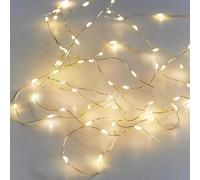 Talking Tables Guirlande Lumineuse Dorée 3 m avec 60 LED pour Mariage Noël et Décoration Intérieure - Cadeau de Luxe en Tissu et Fil Doré - Dimensions: 3 m de Longueur