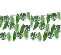 Talking Tables Guirlande Tropical, Feuilles de Palmier, Vert - 2.6m | Réutilisable, Thème Hawaiien, Décoration pour Anniversaire, été, Jungle, Papier (Lot de 2)