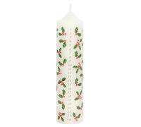 Talking Tables Holly Leaf Christmas Pillar Advent Candle for Wreath | 20.5cm Premium Unscented Wax, Dates to Countdown to Xmas Day | Statement Table Decoration, Home Décor