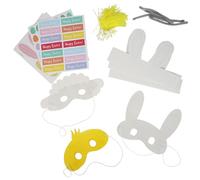 Talking Tables Lot de 12 masques de lapin de Pâques pour enfants, activités de fête pour Pâques, jeux en t déguisement de printemps, taille unique