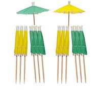 Talking Tables Lot de 12 parapluies à cocktail verts et jaunes pour accessoires de boissons | Décorations de fête, Luau tropical