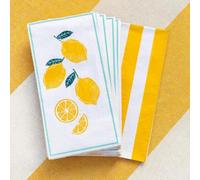 Talking Tables Lot de 16 serviettes en papier jetables longues de qualité supérieure - Motif à rayures jaunes - Pour invités - Serviettes double face pour découpage pour fêtes en plein air, jardin