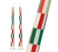 Talking Tables Lot de 2 bougies à carreaux de 25 cm pour décoration de table festive, cire non parfumée, durée de combustion de 5 heures, centre de table de Noël, emballage écologique