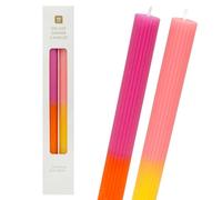 Talking Tables Lot de 2 Bougies effilées Non parfumées - Bougies Rose Fluo et Jaune - Parfaites pour Centre de Table, décoration d’intérieur Anniversaire, fête - 25 cm