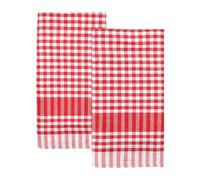 Talking Tables Lot de 2 Torchons Cuisine Vichy Rouge Carreaux Coton Doux Absorbant Séchage Rapide Linge Table Serviettes Emballage ÉCO 45x70cm