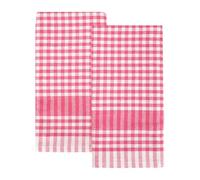 Talking Tables Lot de 2 Torchons de Cuisine Vichy Rose Framboise Carreaux Coton Doux Absorbant Séchage Rapide Emballage ECO 45cm x 70cm