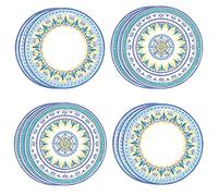 Talking Tables Lot de 20 assiettes en carton marocaines géométriques jaunes et bleues Vaisselle de fête jetable pour l'été, un anniversaire, recyclables SOUK-PLATE-BLUE 1.0 unité