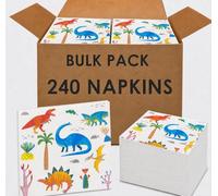Talking Tables Lot de 240 serviettes en papier de 33 cm avec motif dinosaure, parfaites pour une fête d'anniversaire ou une célébration sur le thème des dinosaures