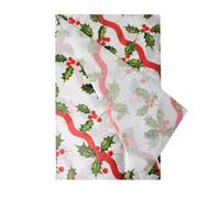 Talking Tables Lot de 4 feuilles de papier de soie blanc Holly Christmas pour emballer des cadeaux et des cadeaux, arts, bricolage, feuilles d'emballage Secret Santa, artisanat pour enfants,