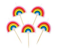 Talking Tables Lot de 5 bougies en forme de arc-en-ciel pour anniversaire garçon ou fille