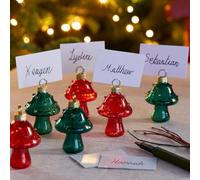 Talking Tables Lot de 6 porte-cartes de table en verre en forme de champignon pour noms et photos pour dîner de Noël, marque-places de mariage, présentoirs de fête et mémos de bureau