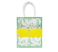 Talking Tables Lot de 8 sacs cadeaux de Pâques en papier avec impression toile du Jouy pour la chasse aux œufs, les anniversaires, les célébrations, les fêtes, motif lapin mignon, Vert