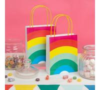 Talking Tables Lot de 8 Sacs Cadeaux en Papier Arc-en-Ciel pour Anniversaire, Remplissez avec Cadeaux et Gâteau, RBTREATBAGS