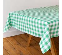 Talking Tables Nappe en Tissu Grande Vichy Vert à Carreaux Coton Recyclé Rectangle Réutilisable Lavable pour Repas en Plein Air Buffets Mariages Fêtes Pique-niques 180cm x 140cm