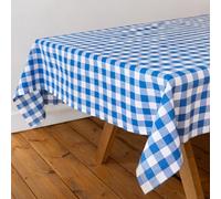 Talking Tables Nappe Rectangulaire Vichy Bleu Coton Recyclé Réutilisable Lavable pour Repas Extérieur Buffet Mariage Pique-Nique 180x140cm