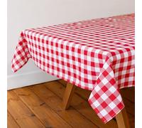Talking Tables Nappe Vichy Rouge Coton Recyclé Rectangulaire Réutilisable Lavable pour Repas en Plein Air Buffets Mariages Barbecues Pique-niques 180cm x 140cm