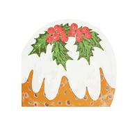 Talking Tables Paquet de 16 Serviettes de Noël en Forme de Pudding | Serviettes en Papier pour Noël, Le lendemain de Noël, la fête, Le découpage